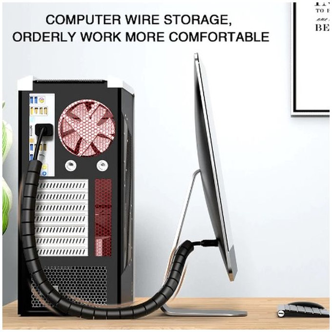 FixPremium - Organizator za kable - cev (16mm), dolžina 2M, črna