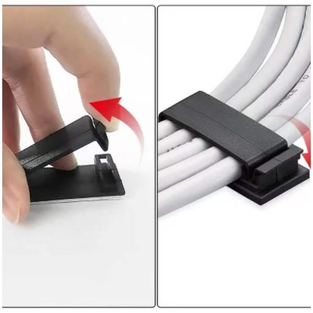 FixPremium - Organizator za kable - Sponka - Komplet 5 kosov, prozoren