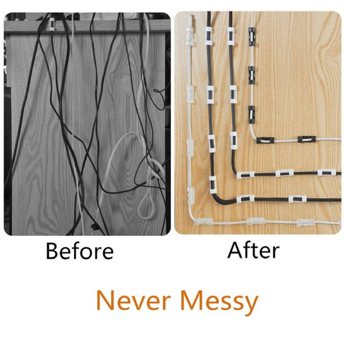 FixPremium - Organizator kablov - Ročaj - Komplet 10 kosov, črn