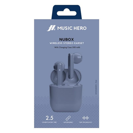 Music Hero - Brezžične Slušalke TWS NUBOX, modra