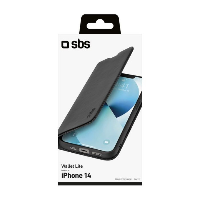 SBS - Ovitek Book Wallet Lite za iPhone 14, črn