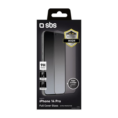 SBS - Tempered Glass Full Cover za iPhone 14 Pro, črna