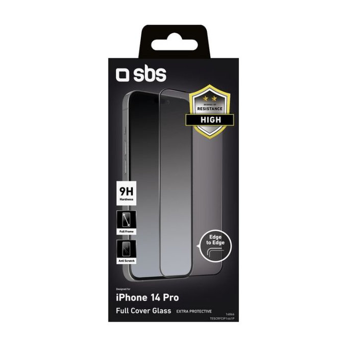 SBS - Tempered Glass Full Cover za iPhone 14 Pro, črna