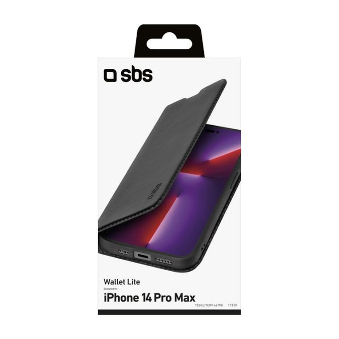 SBS - Ovitek Book Wallet Lite za iPhone 14 Pro Max, črn