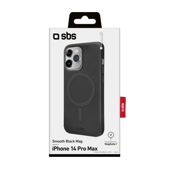SBS - Ovitek Smooth Mag z MagSafe za iPhone 14 Pro Max, črn