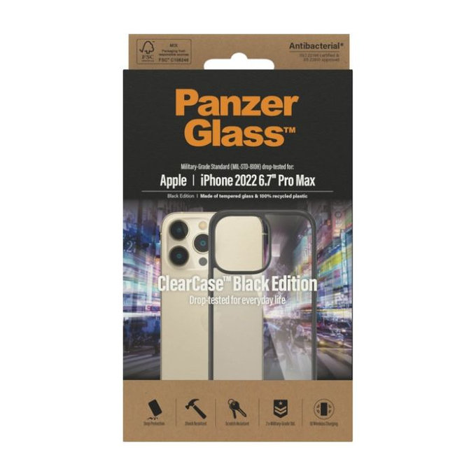 PanzerGlass - Ovitek ClearCase za iPhone 14 Pro Max, črn