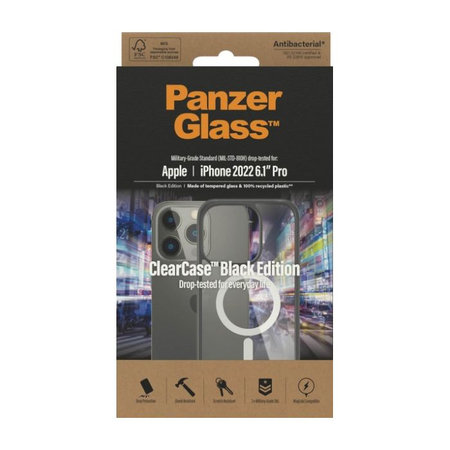 PanzerGlass - Ovitek ClearCase z MagSafe za iPhone 14 Pro, črn