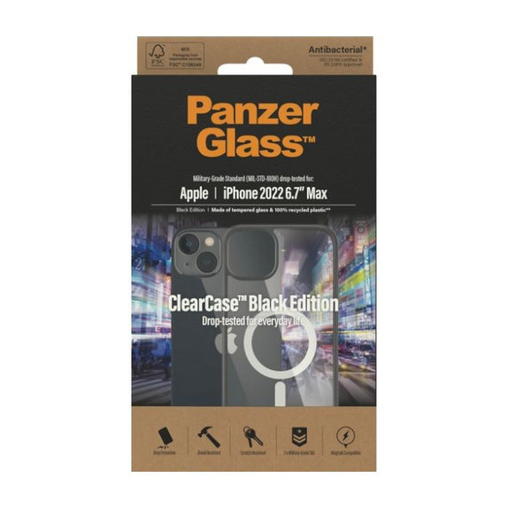 PanzerGlass - Ovitek ClearCase z MagSafe za iPhone 14 Plus, črn