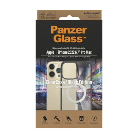 PanzerGlass - Ovitek ClearCase z MagSafe za iPhone 14 Pro Max, črn