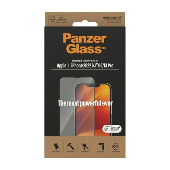 PanzerGlass - Kaljeno Steklo UWF AB za iPhone 13, 13 Pro, 14, 16e