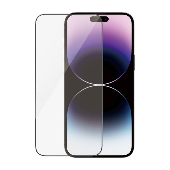 Kaljeno steklo UWF AB z aplikatorjem za iPhone 14 Pro Max, Črna, PanzerGlass