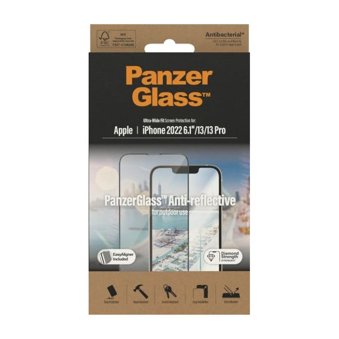 PanzerGlass - Kaljeno Steklo UWF Anti-Reflective AB za iPhone 13, 13 Pro in 14