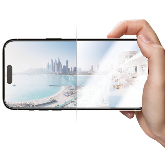 Kaljeno steklo UWF Anti-Reflective AB z aplikatorjem za iPhone 14 Pro Max, Črna, PanzerGlass