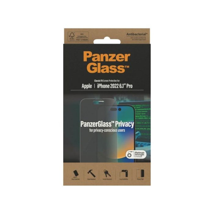 PanzerGlass - Kaljeno Steklo Privacy AB za iPhone 14 Pro