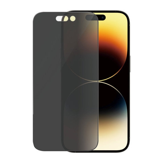 Kaljeno steklo UWF Privacy AB z aplikatorjem za iPhone 14 Pro, Črna, PanzerGlass