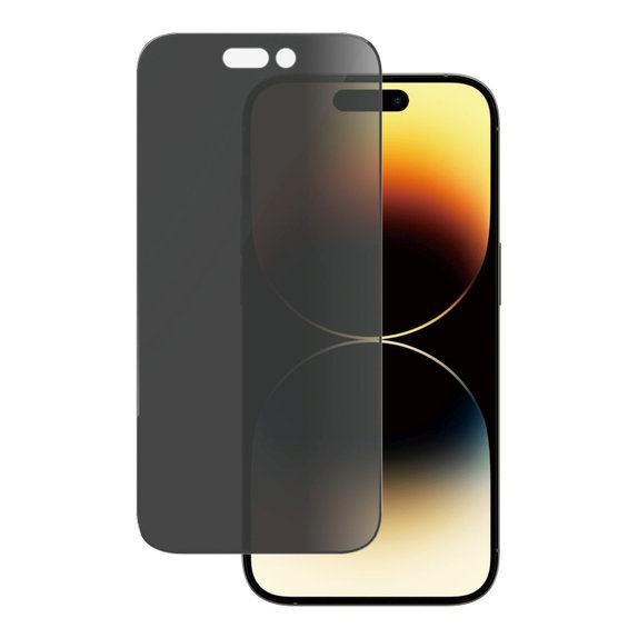 Kaljeno steklo UWF Privacy AB z aplikatorjem za iPhone 14 Pro, Črna, PanzerGlass