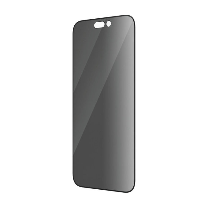 Kaljeno steklo UWF Privacy AB z aplikatorjem za iPhone 14 Pro, Črna, PanzerGlass