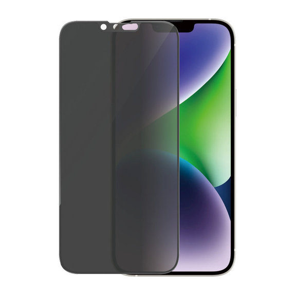 Kaljeno steklo UWF Privacy AB z aplikatorjem za iPhone 14 Plus/13 Pro Max, Črna, PanzerGlass