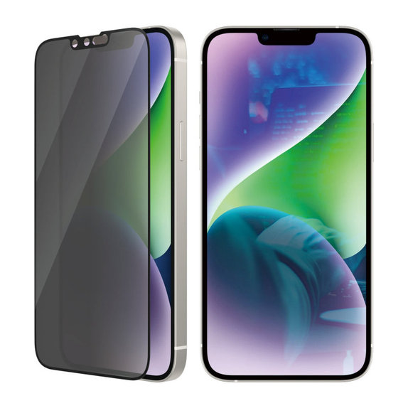 Kaljeno steklo UWF Privacy AB z aplikatorjem za iPhone 14 Plus/13 Pro Max, Črna, PanzerGlass