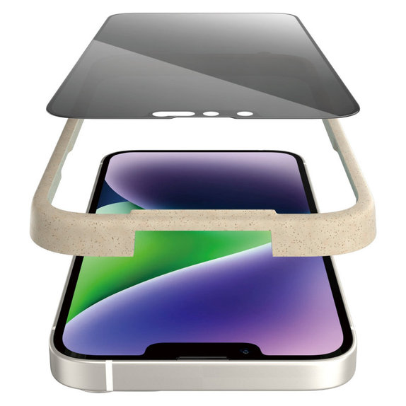 Kaljeno steklo UWF Privacy AB z aplikatorjem za iPhone 14 Plus/13 Pro Max, Črna, PanzerGlass