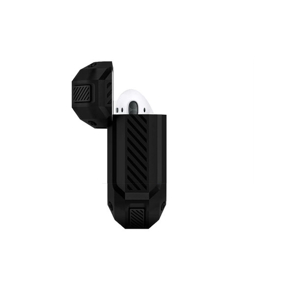 FixPremium - Nezlomljiv ovitek za AirPods 1 in 2, črn