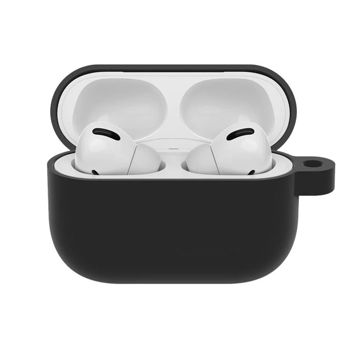 FixPremium - Silikonski ovitek s karabinom za AirPods Pro, črn