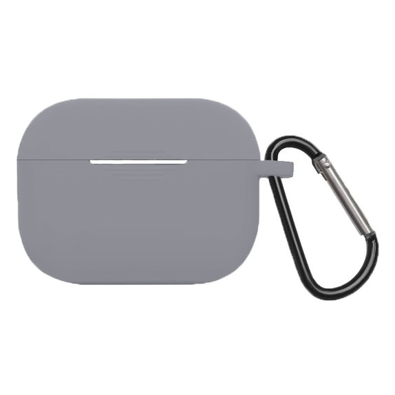 FixPremium - Silikonski ovitek s karabinom za AirPods Pro, vesoljsko siv