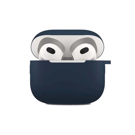 FixPremium - Silikonski ovitek s karabinom za AirPods 3, moder