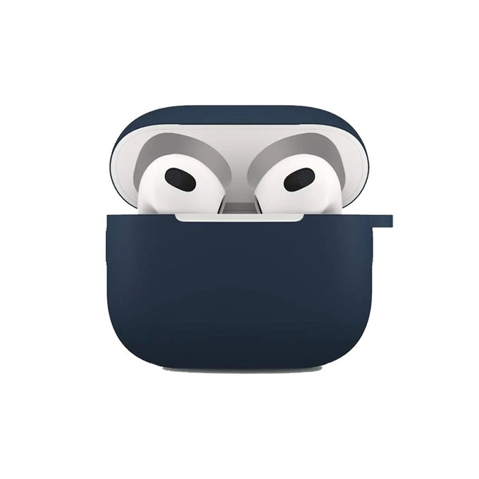 FixPremium - Silikonski ovitek s karabinom za AirPods 3, moder