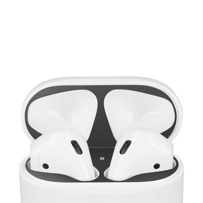 FixPremium - Nalepka proti prahu za AirPods 1 in 2, črna