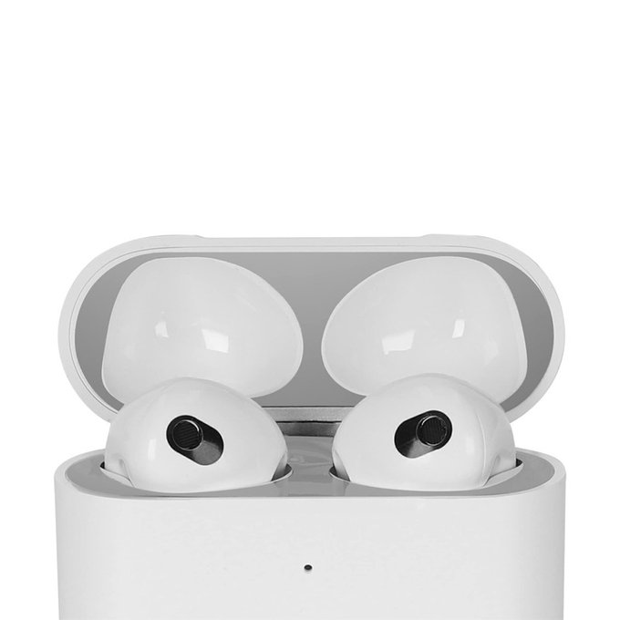 FixPremium - Nalepka za prah za AirPods 3, srebrna