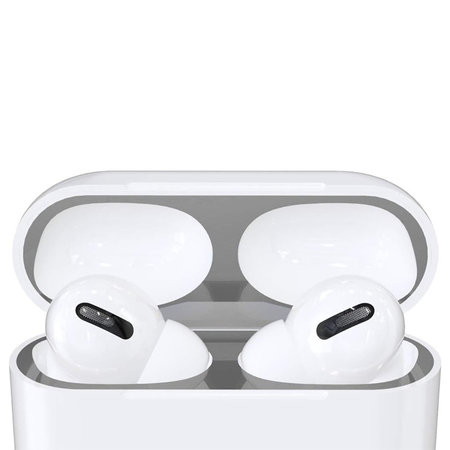 FixPremium - Nalepka proti prahu za AirPods Pro, srebrna