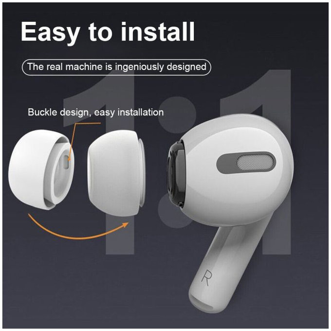 FixPremium - Zamenljive gumice za AirPods Pro - Set 3 (L, M, S), bela