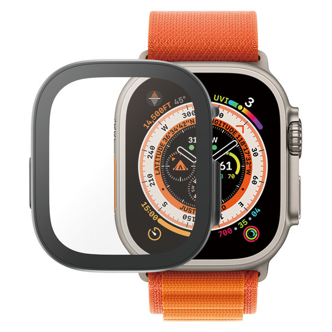 Kaljeno steklo Full Body AB za Apple Watch Ultra 2 49 mm, Črna, PanzerGlass