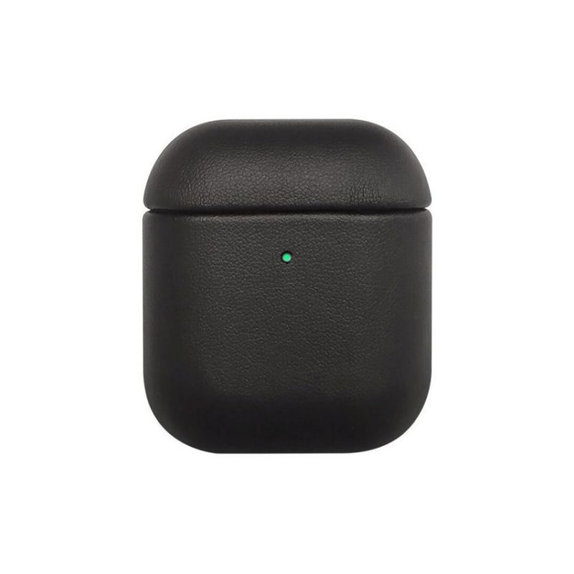 FixPremium - Usnjena torbica za AirPods 1 in 2, črna