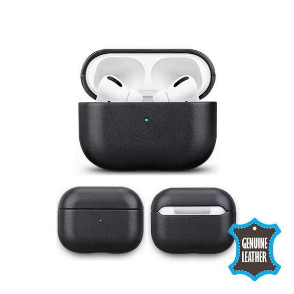 FixPremium - Usnjena torbica za AirPods Pro, črna