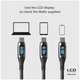 SBS - USB-C / USB-C kabel z LCD in PowerDelivery 100W (1m), črn