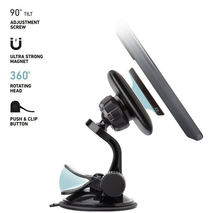 SBS - Avtomobilsko držalo Arizona Magnetni, s priseskom, črno