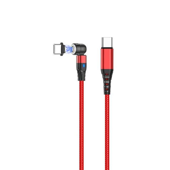 FixPremium - USB-C / USB-C Magnetni Kabel (1m), rdeč