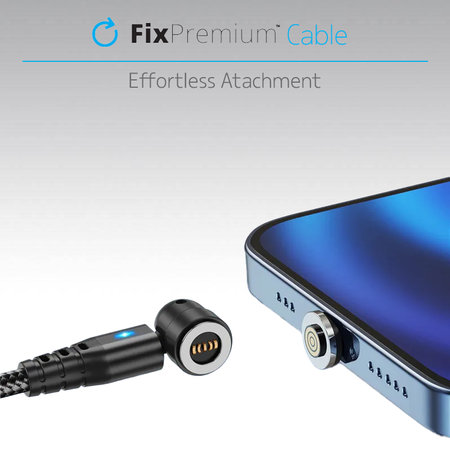 FixPremium - USB-C / USB magnetni kabel (1m), črn