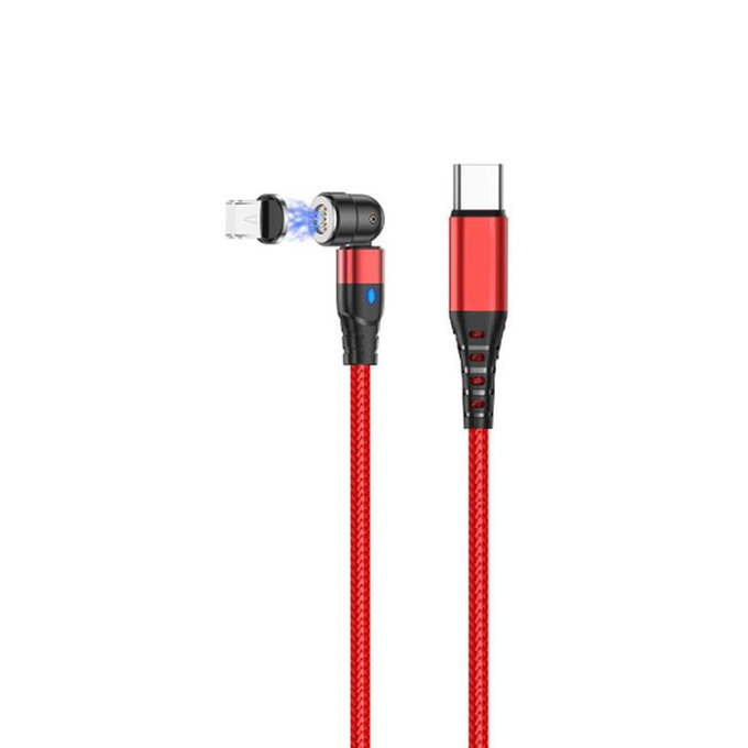 FixPremium - Magnetni kabel Lightning / USB-C (1m), rdeč