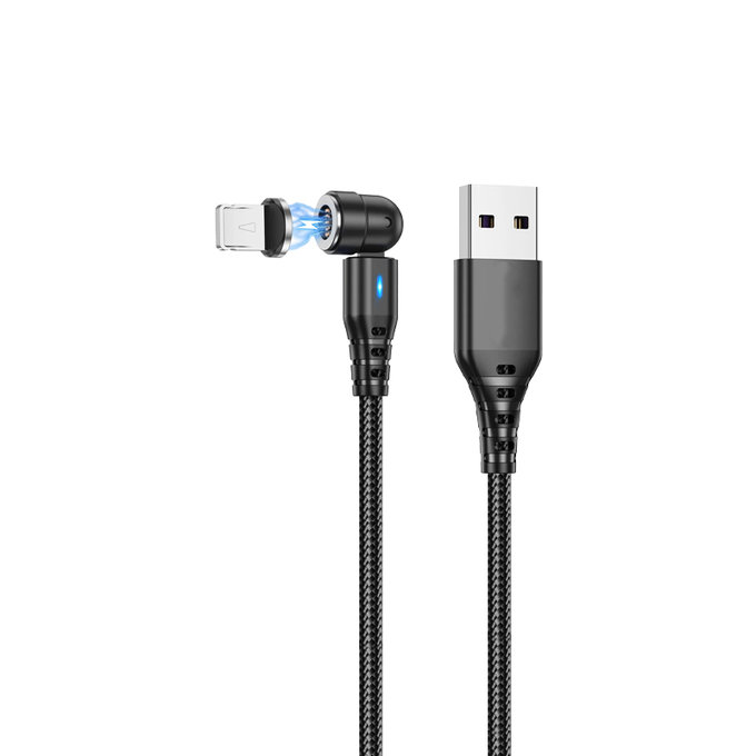 FixPremium - Lightning/USB magnetni kabel (1m), črn