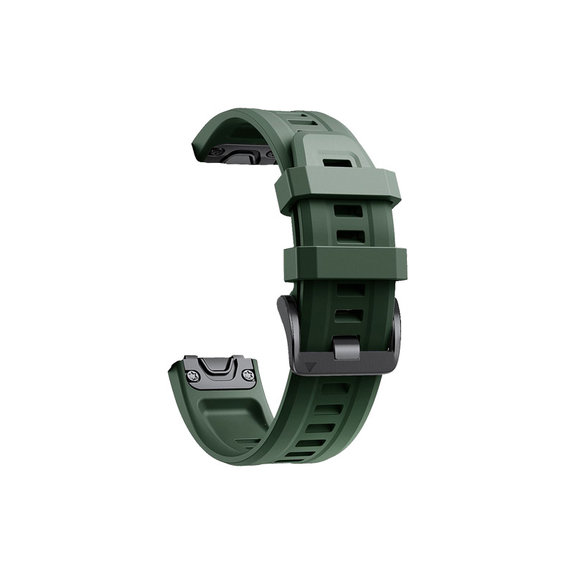 FixPremium - Silikonski trak za Garmin (QuickFit 26mm), temno zelen