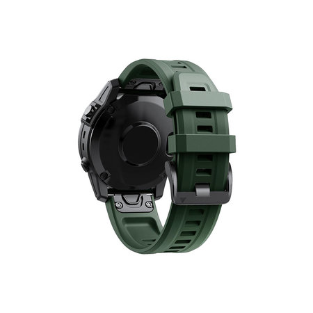 FixPremium - Silikonski trak za Garmin (QuickFit 26mm), temno zelen
