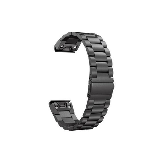 FixPremium - Pašček iz nerjavečega jekla za Garmin (QuickFit 26mm), črn