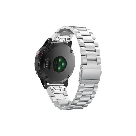 FixPremium - Trak iz nerjavečega jekla za Garmin (QuickFit 22mm), srebrn