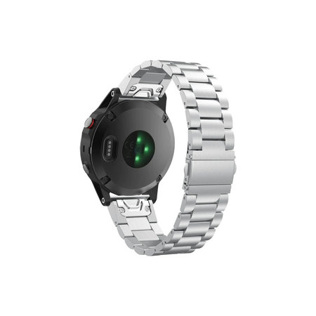 FixPremium - Trak iz nerjavečega jekla za Garmin (QuickFit 26mm), srebrn
