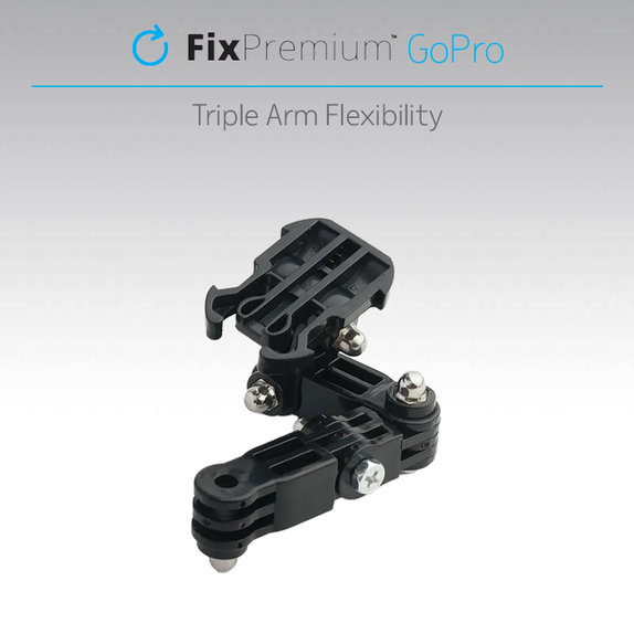 FixPremium - Trikraki nosilec za GoPro, črn