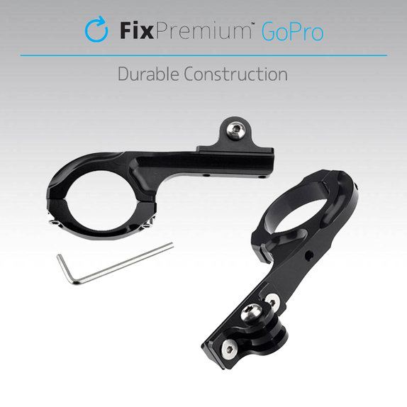 FixPremium - nosilec za kolo/motor za GoPro, črn