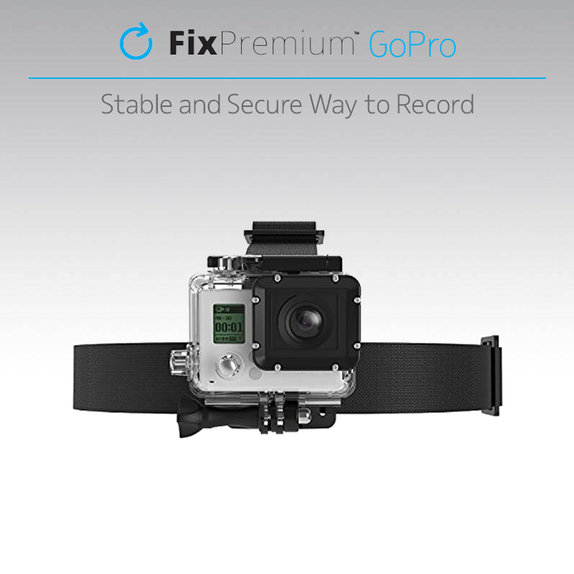 FixPremium - Naglavni nosilec za GoPro, črn